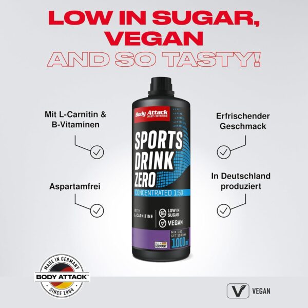 Body Attack Low Carb Sports Drink Peach-Icetea Konzentrat-1