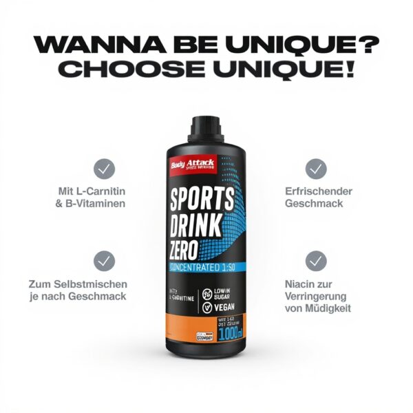 Body Attack Zero Sports Drink Konzentrat vegan zuckerarm