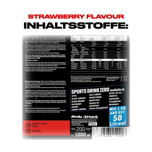 Body Attack Zero Sports Drink Konzentrat zuckerarm vegan