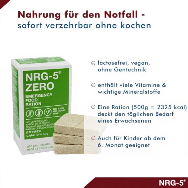 NRG-5 ZERO Notration glutenfrei Notfallnahrung Energie