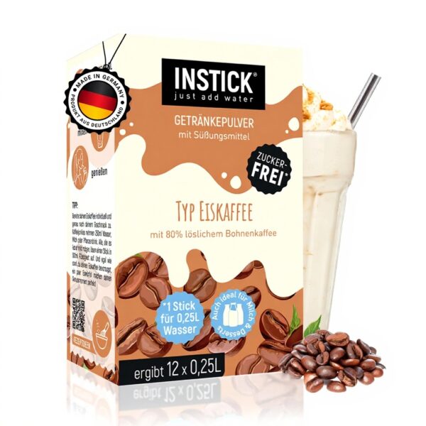 INSTICK Zuckerfreies Instant-Getränkepulver Eiskaffee Vegan