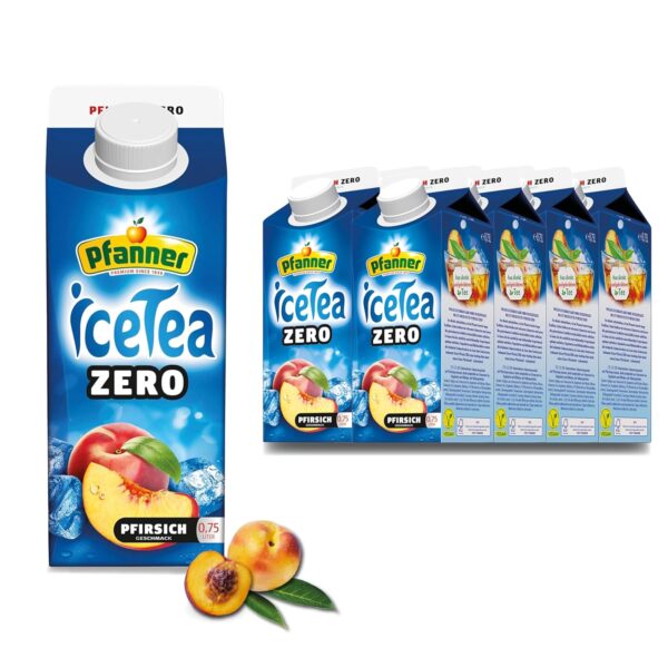 Pfanner Eistee Pfirsich Zero ohne Zucker 8x750ml Vorratspack-0
