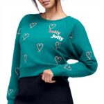 Wildfox Damen Slouchy Pullover Sweatshirt Rundhalsausschnitt