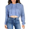 Wildfox Damen Kapuzenpullover Trenton Baumwolle Cropped
