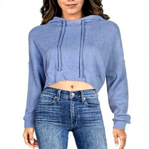 Wildfox Damen Kapuzenpullover Trenton Baumwolle Cropped