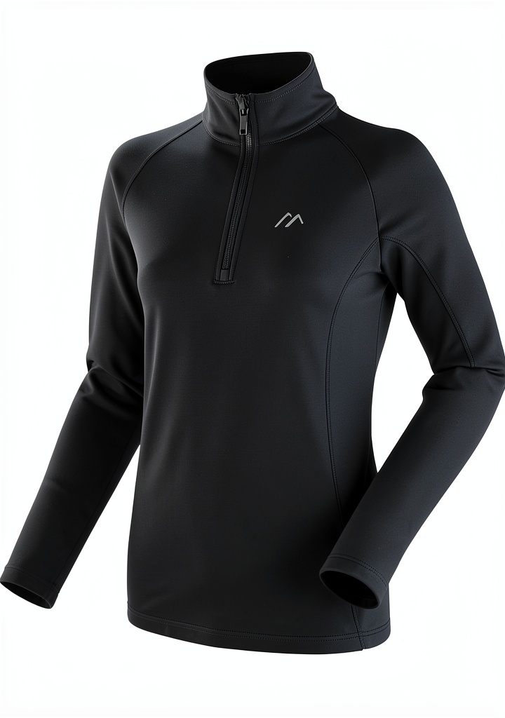 Maier Sports Fleecejacke in Schwarz getragen bei einer Wanderung