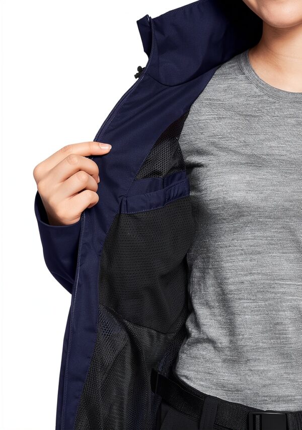 Maier Sports Regenjacke Damen Blau wasserdicht atmungsaktiv-4