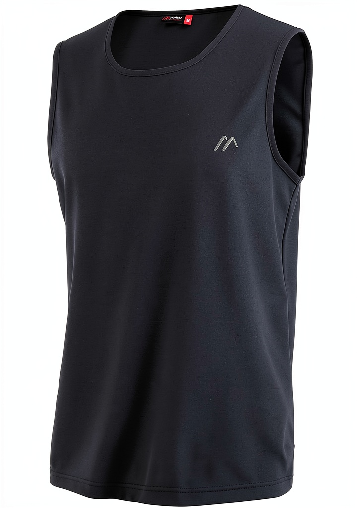 Maier Sports Funktionsshirt in Schwarz auf einem Wanderweg