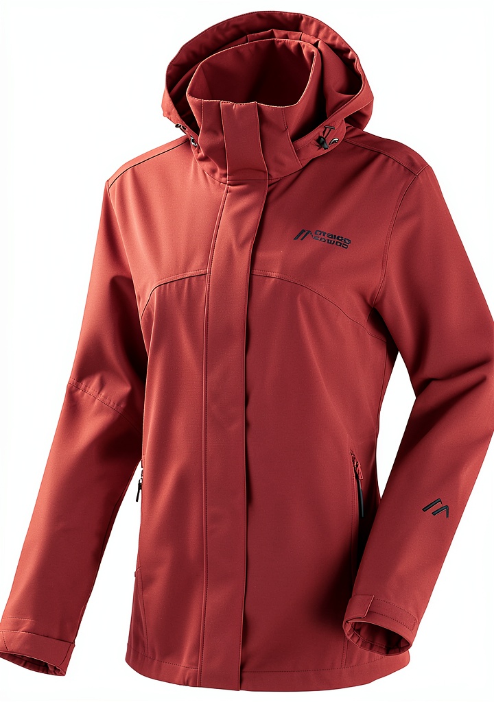 Maier Sports Metor rec W Damenjacke in sun dried tomato auf einer Wanderung