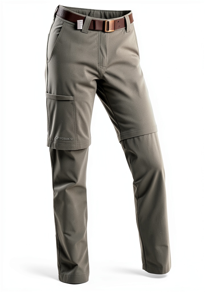 Maier Sports Inara Slim Zip Wanderhose in Braun getragen bei einer Wanderung