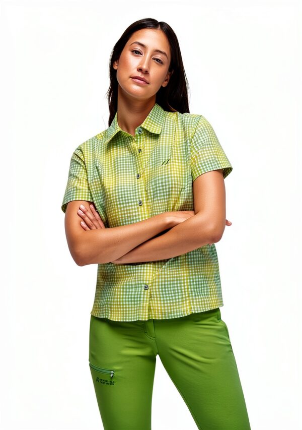 Maier Sports Damen Polo Shirt Grün Kurzarm Baumwolle-3