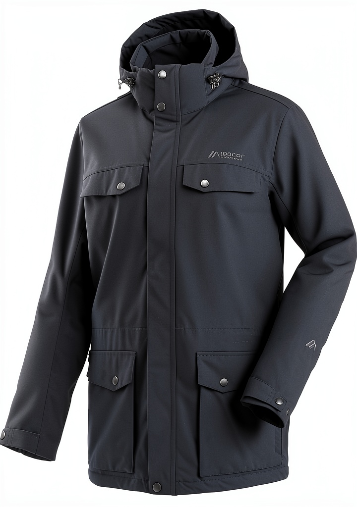Maier Sports Parka Herren in Schwarz auf Wanderpfad