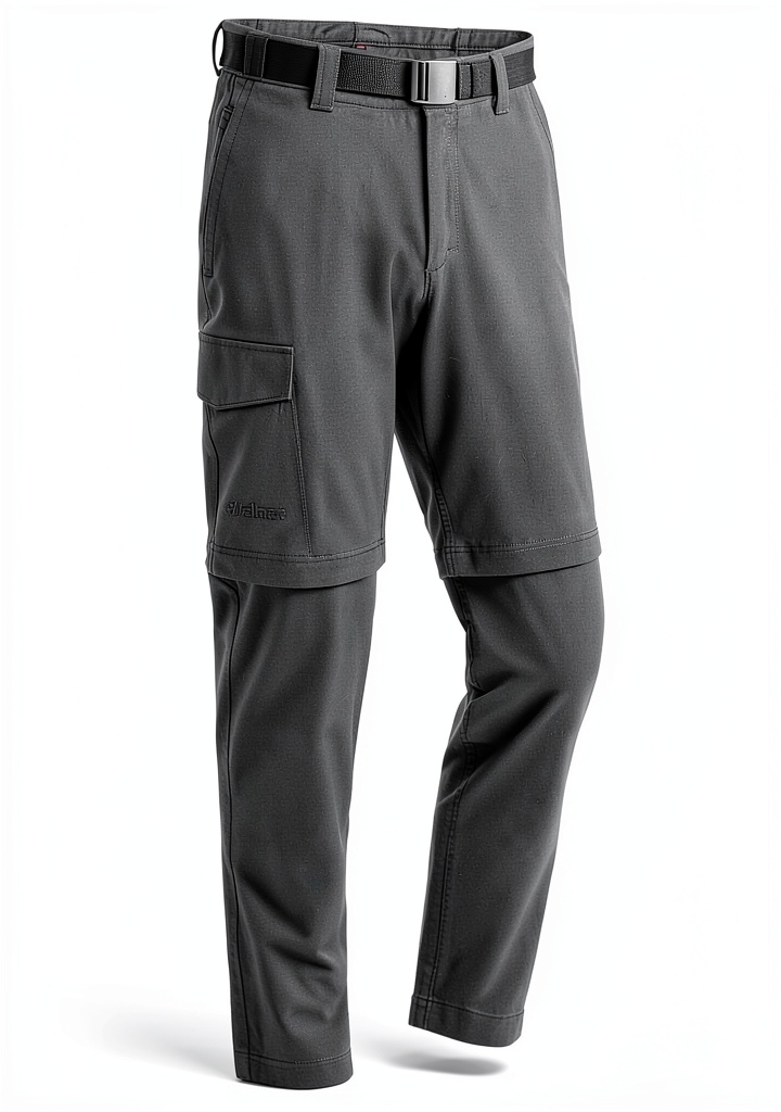 Maier Sports Torid Slim Zip Wanderhose in Braun auf einem Waldweg