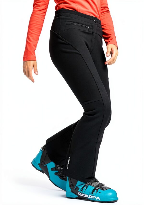 Maier Sports Marie, Enganliegende Damen Skihose, Wasserabweisende Softshell Schneehose, Stretchmaterial und verstellbarer Bund, PFC-frei, stormprotec-Technologie, Schwarz, Gr. 17 (W26/L29)-5