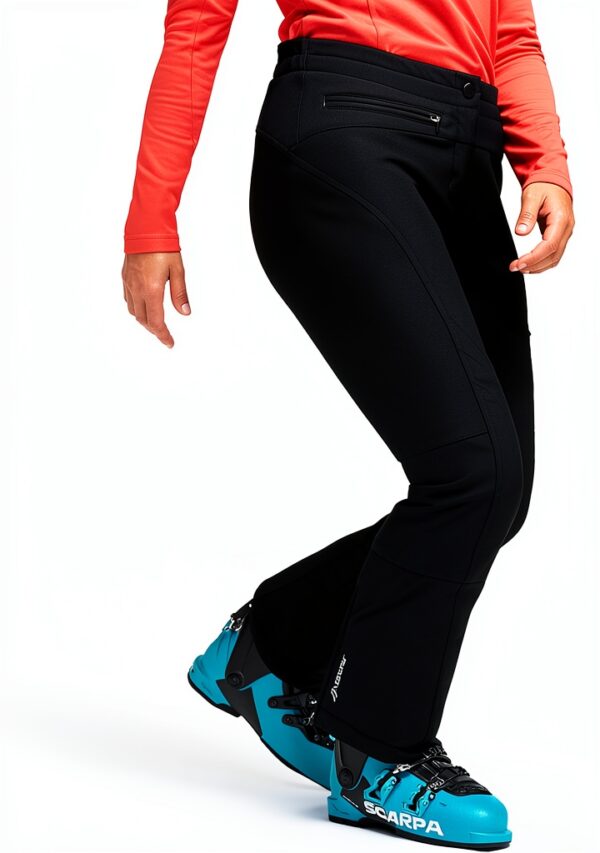 Maier Sports Marie, Enganliegende Damen Skihose, Wasserabweisende Softshell Schneehose, Stretchmaterial und verstellbarer Bund, PFC-frei, stormprotec-Technologie, Schwarz, Gr. 48 (W40/L32)-1