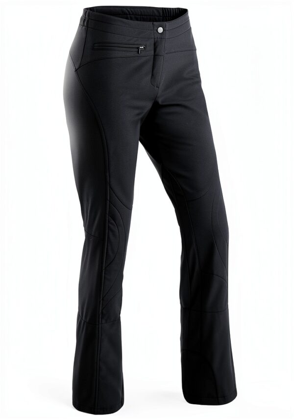 Maier Sports Marie, Enganliegende Damen Skihose, Wasserabweisende Softshell Schneehose, Stretchmaterial und verstellbarer Bund, PFC-frei, stormprotec-Technologie, Schwarz, Gr. 48 (W40/L32)-0